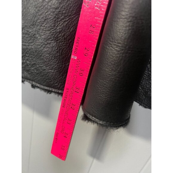 Sickafus Pat Garrett Kelvin Napa Black Shearling Sheepskin Button Coat Jacket 50 - Picture 7 of 9